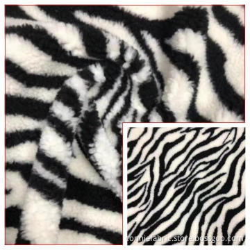 100%Polyester Sherpa Jacquard Knitted with Zebra Stripe